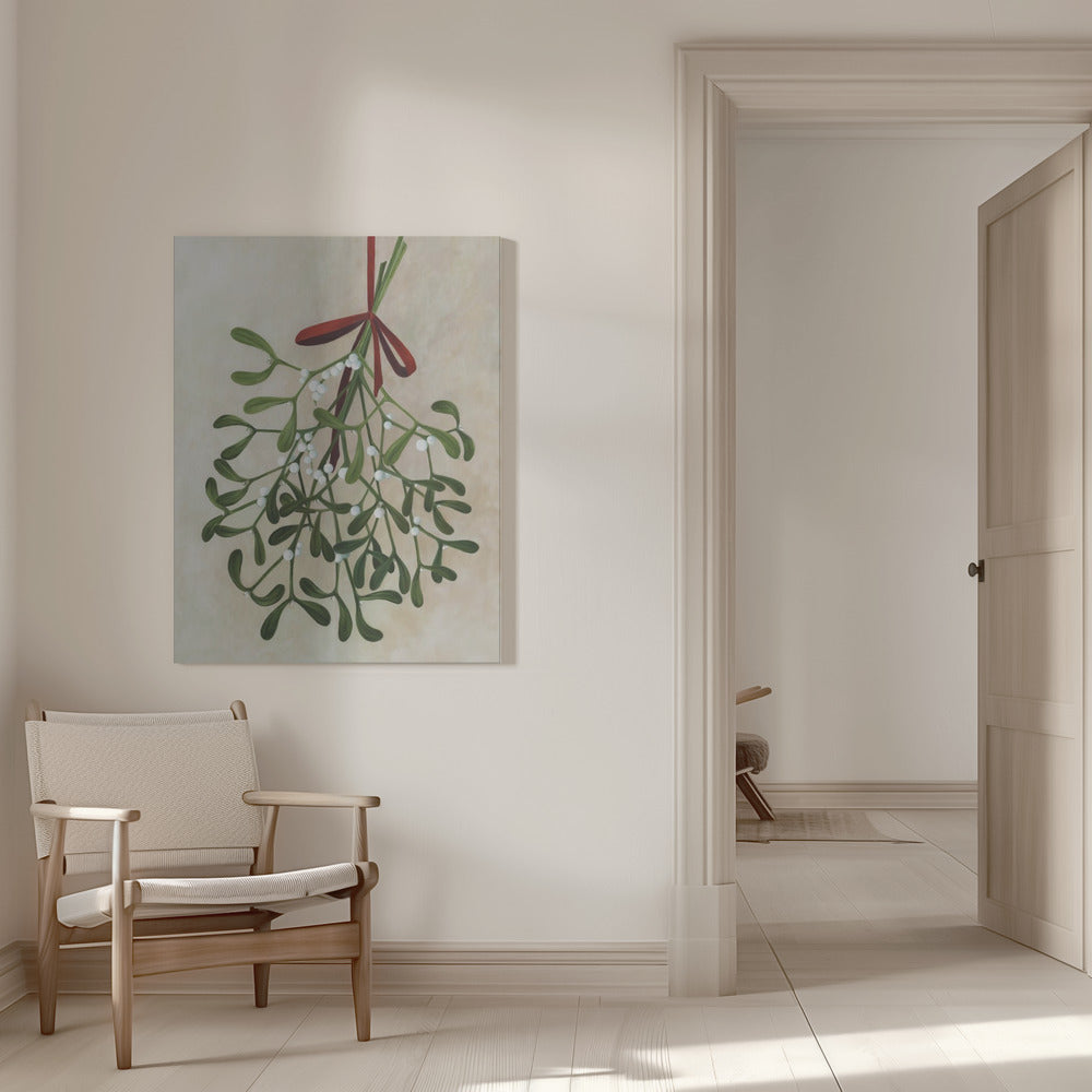Mistletoe bouquet with bow Poster och Canvastavla