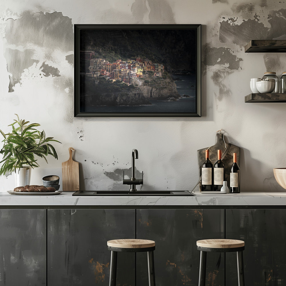 Spotlighted Manarola Poster och Canvastavla