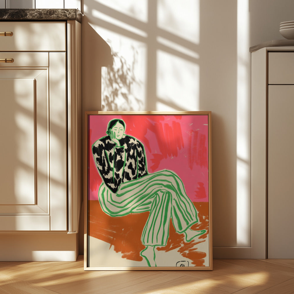 Calm Woman Portrait Poster och Canvastavla