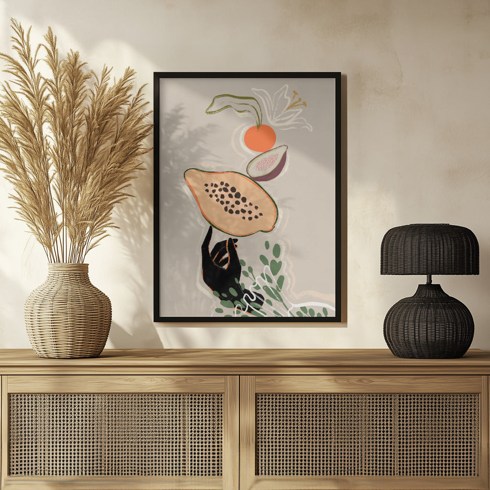 Balancing Fruits Poster och Canvastavla