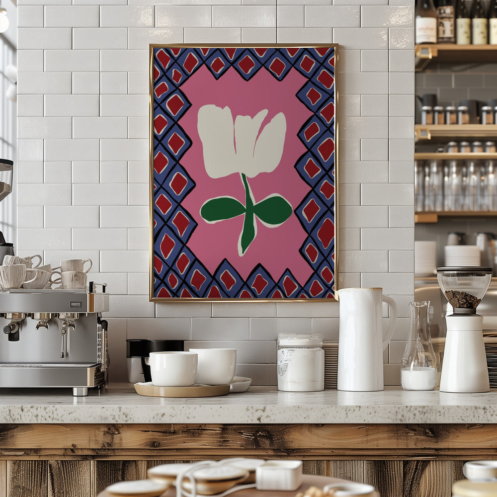 Petal plaid playtime I Poster och Canvastavla