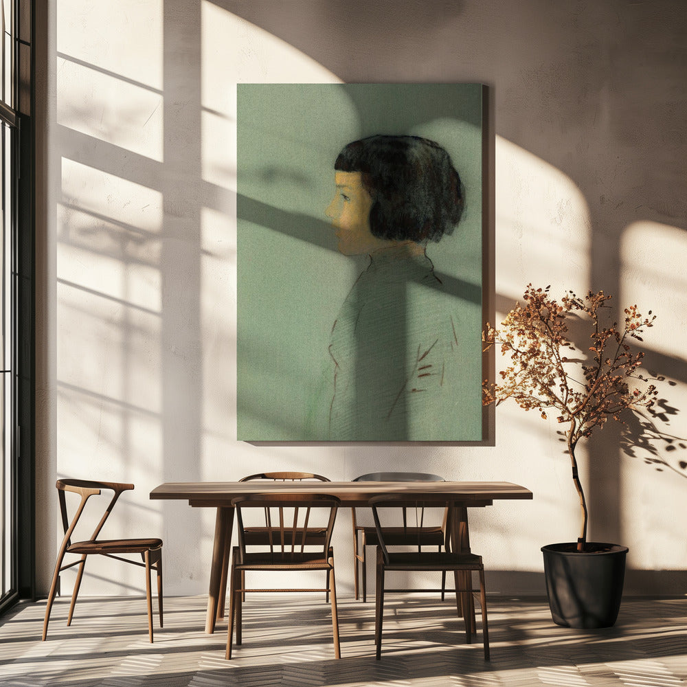 Young Woman In Profile Poster och Canvastavla