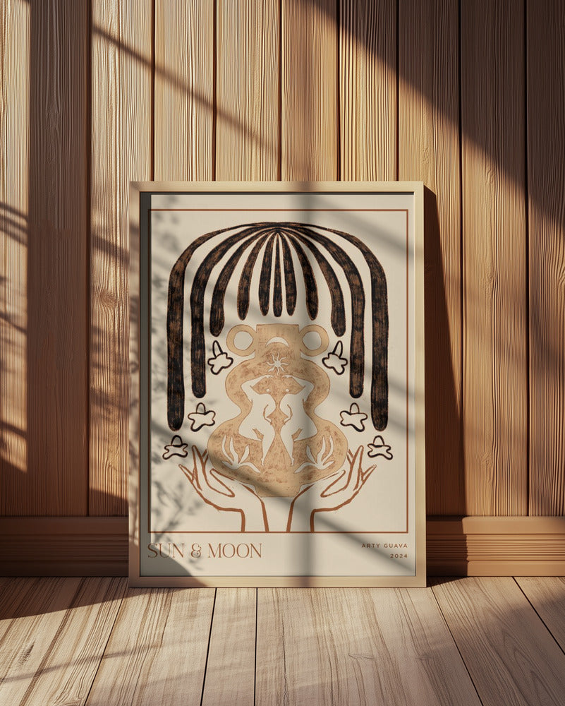 Vessel Collection : Sun & Moon (LineArt) Poster och Canvastavla