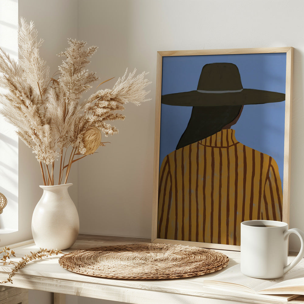 Modern Woman with Hat Poster och Canvastavla