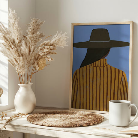 Modern Woman with Hat Poster och Canvastavla