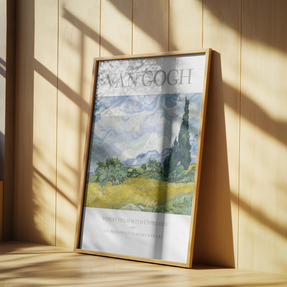 Wheat Field With Cypresses Poster och Canvastavla
