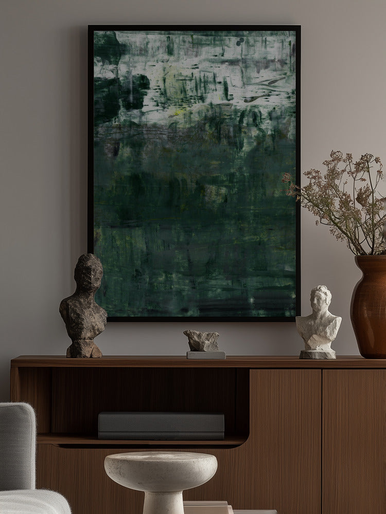 Abstract painting emerald green mural Poster och Canvastavla