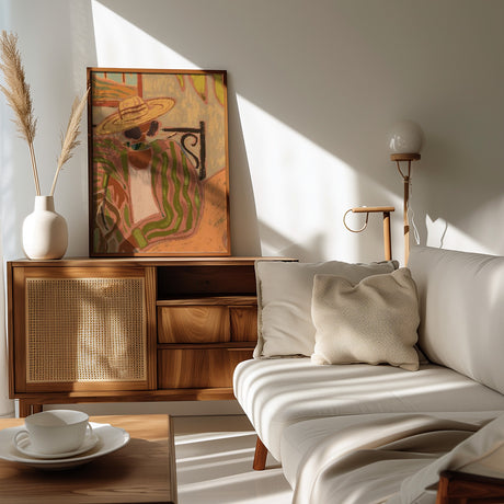 Lady in Stripe Poster och Canvastavla