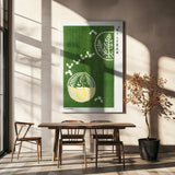 Woodblock Print Green Poster och Canvastavla