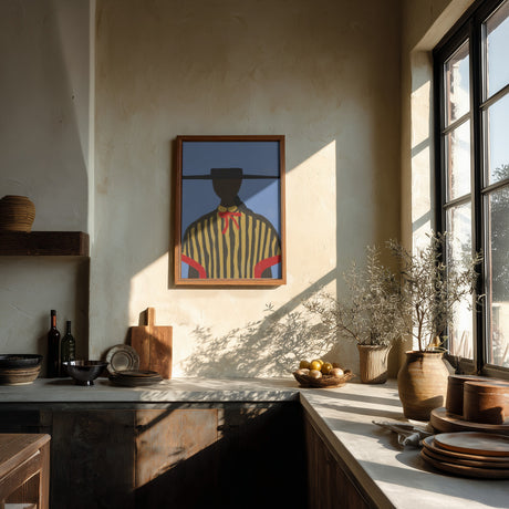 Bold Hat Woman and Stripes New Mexico Style Poster och Canvastavla