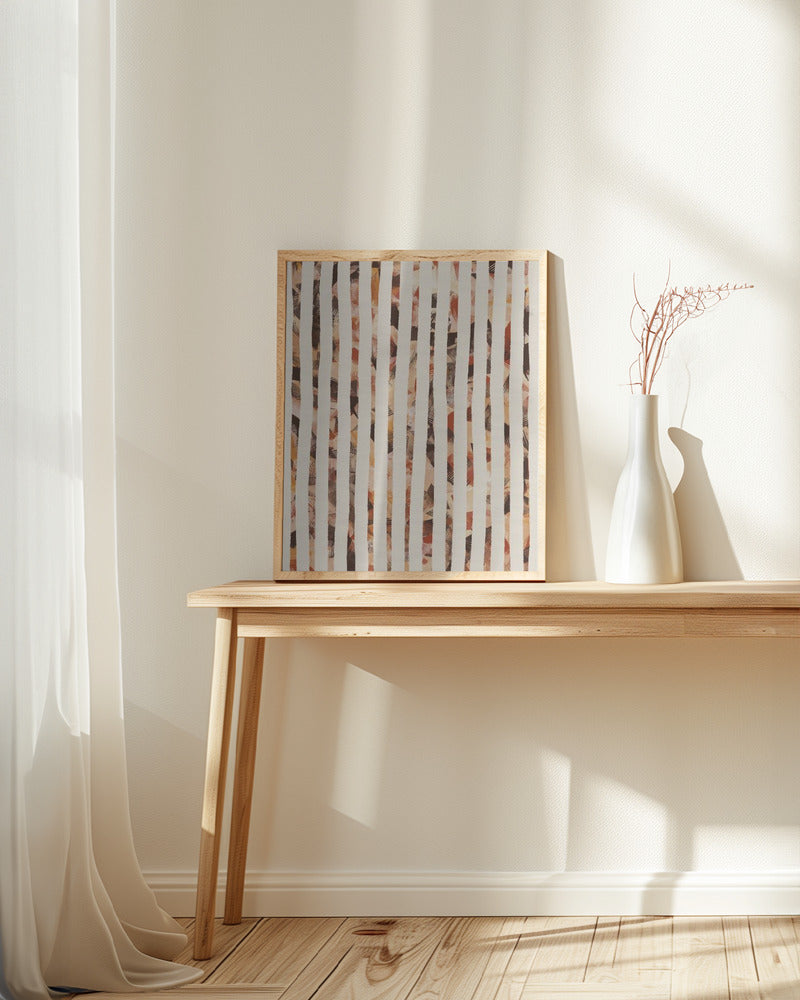Beige Stripes Pattern Poster och Canvastavla