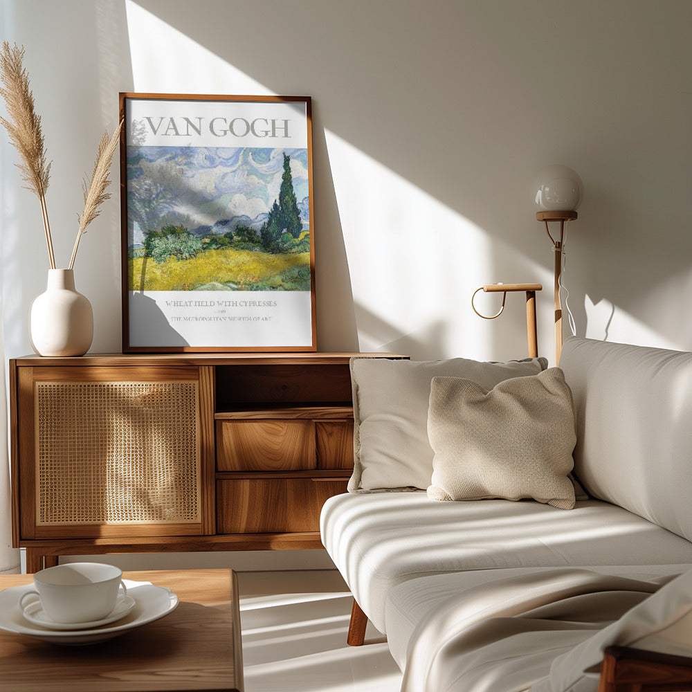 Wheat Field With Cypresses Poster och Canvastavla