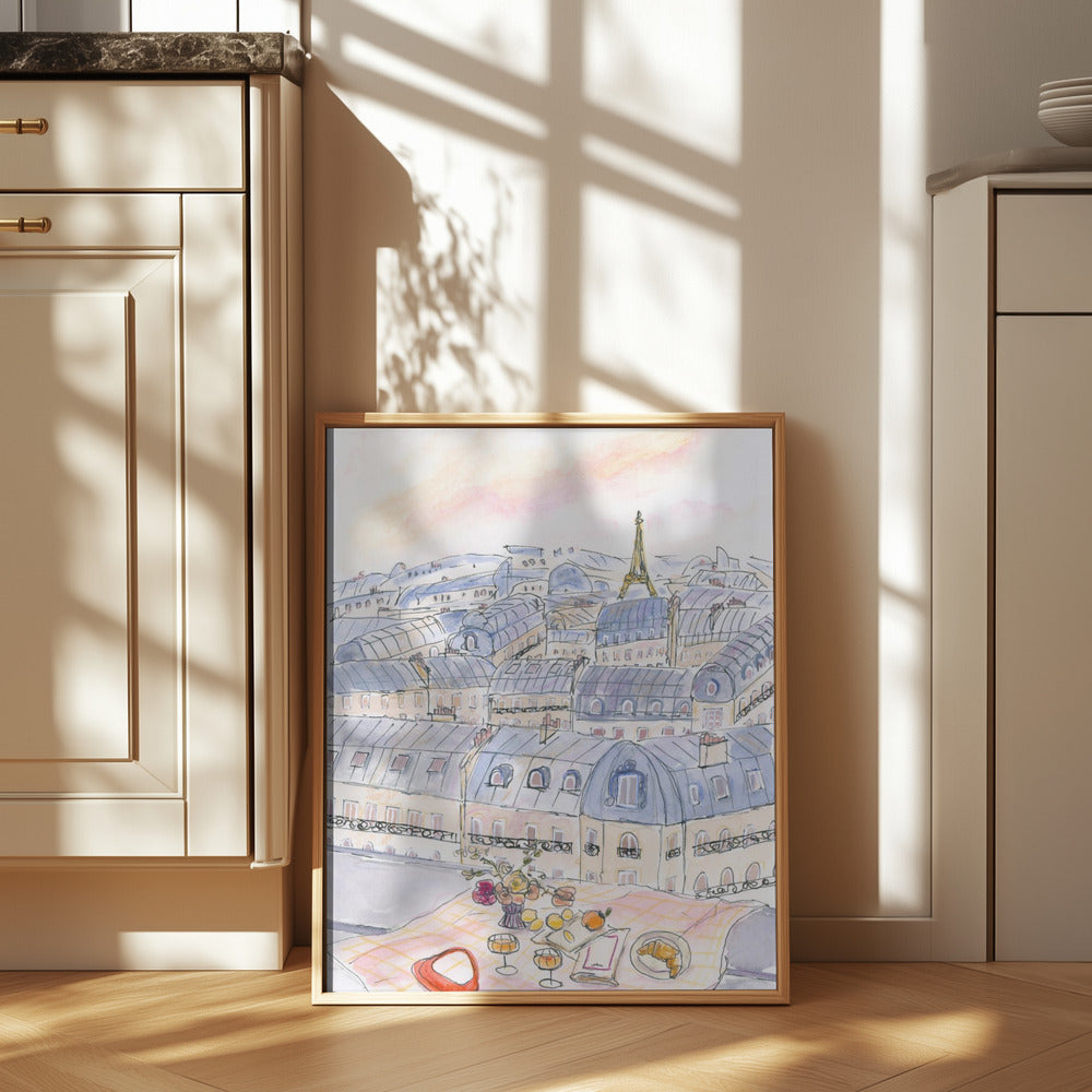 Parisian Rooftop 70x100 Poster och Canvastavla