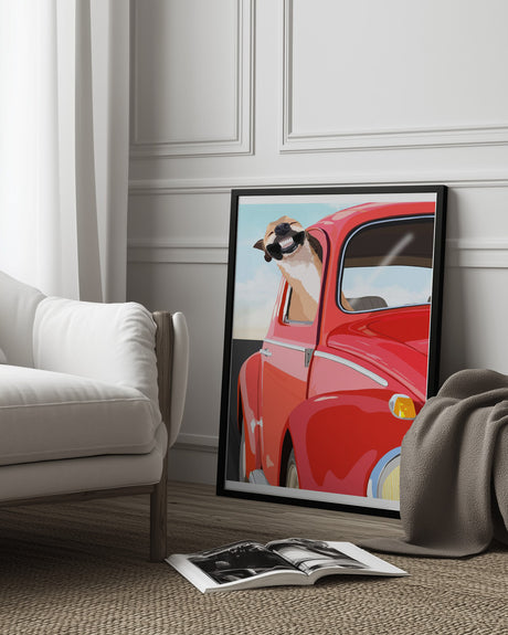 Zoom Dog Poster och Canvastavla