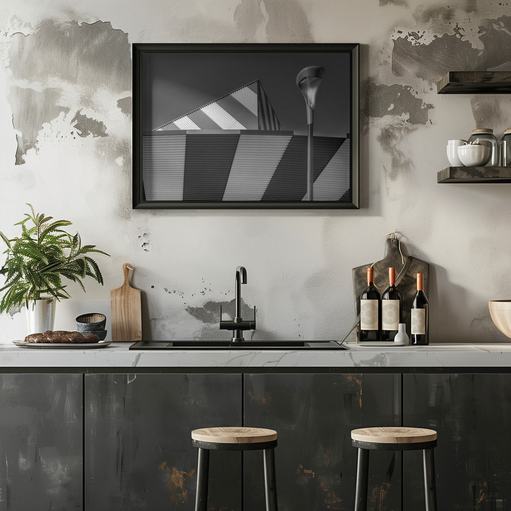 The lantern against black and white Poster och Canvastavla
