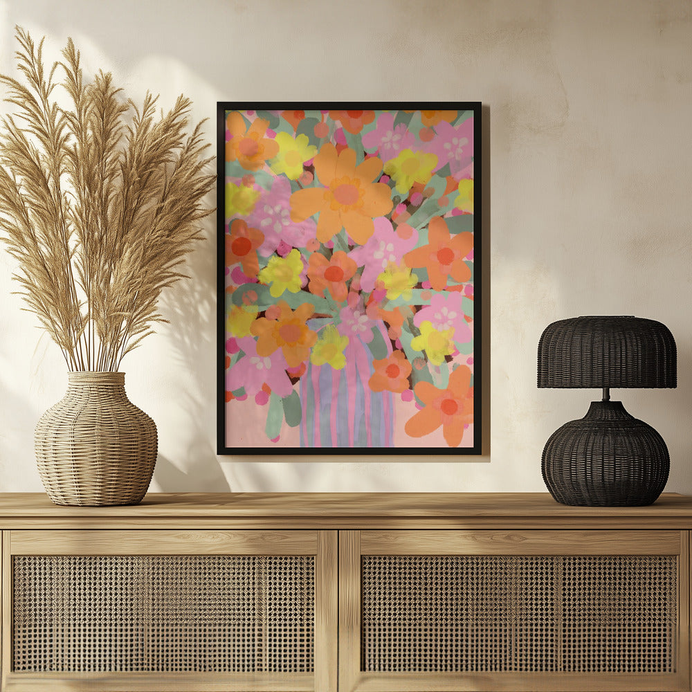 Neon Bouquet Poster och Canvastavla