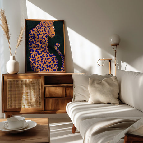 Orange Leopard Poster och Canvastavla