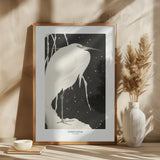 Heron In The Snow Poster och Canvastavla