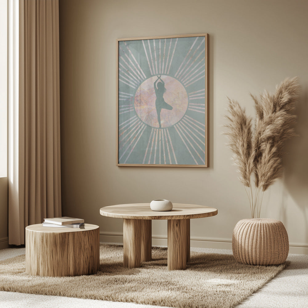 Yoga Boho Sun Green 1 Poster och Canvastavla