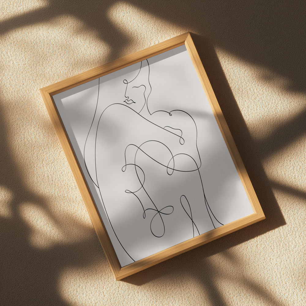 Woman Lines Black Poster och Canvastavla