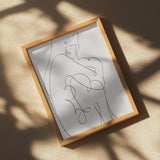 Woman Lines Black Poster och Canvastavla