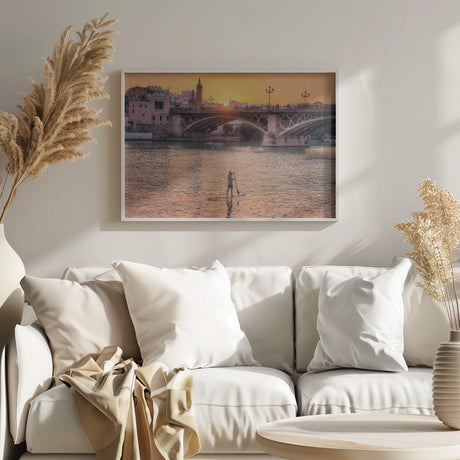 Atardecer en el Guadalquivir Poster och Canvastavla