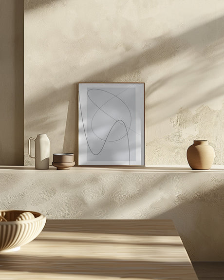 Gray Abstract Poster och Canvastavla