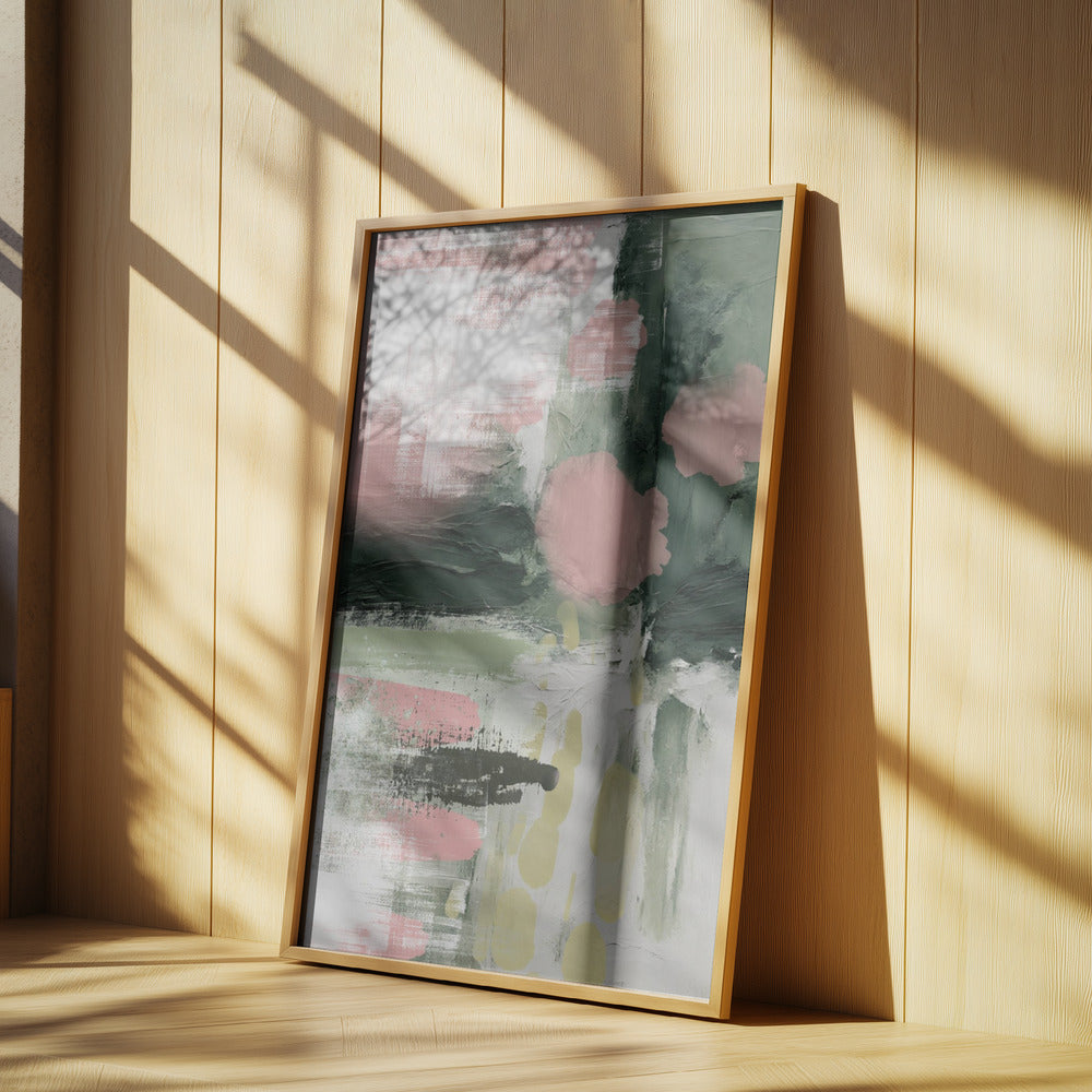 Pink On Green 3 Poster och Canvastavla