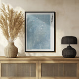 Woodblock Print Blue Poster och Canvastavla