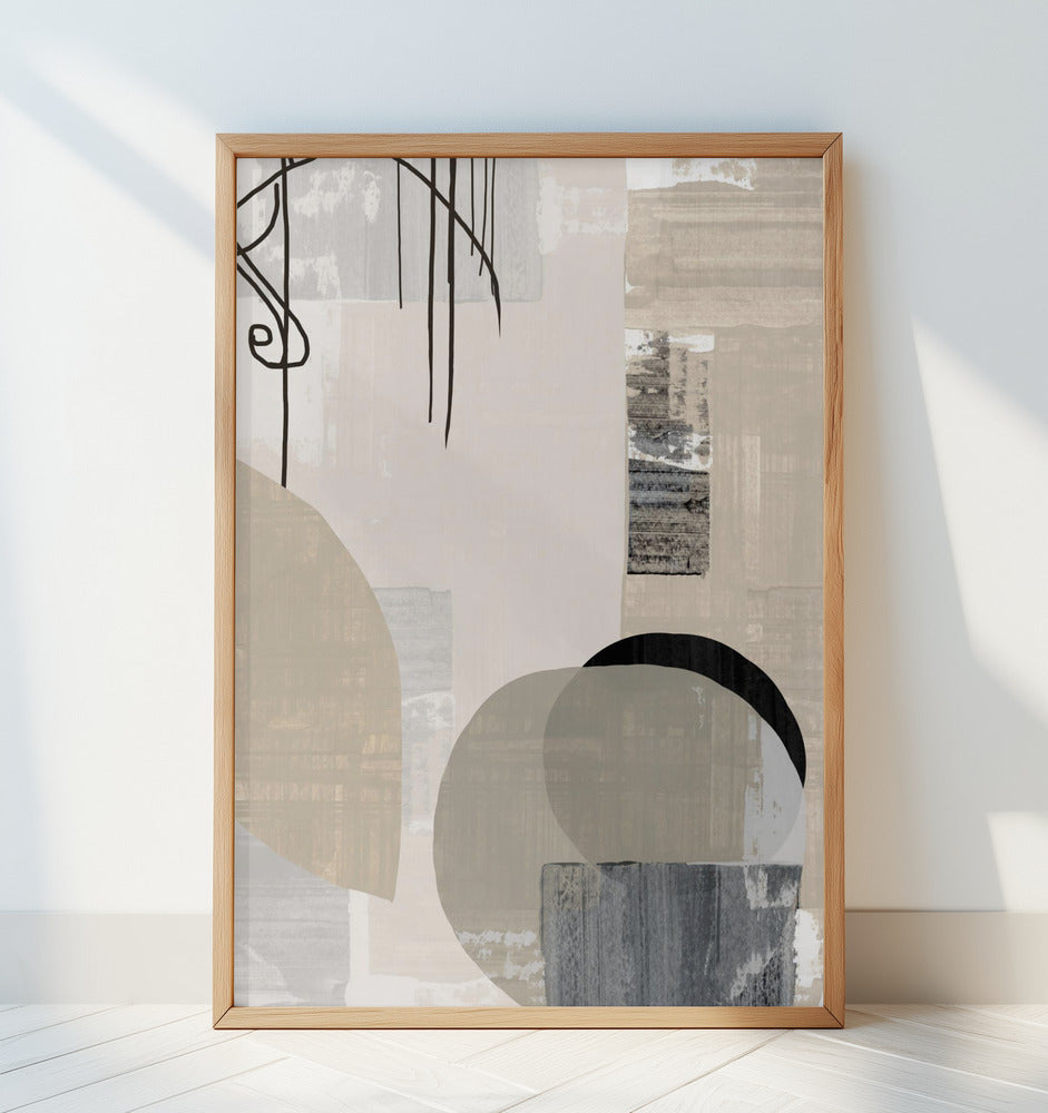 Monochrome Fluidity Poster och Canvastavla