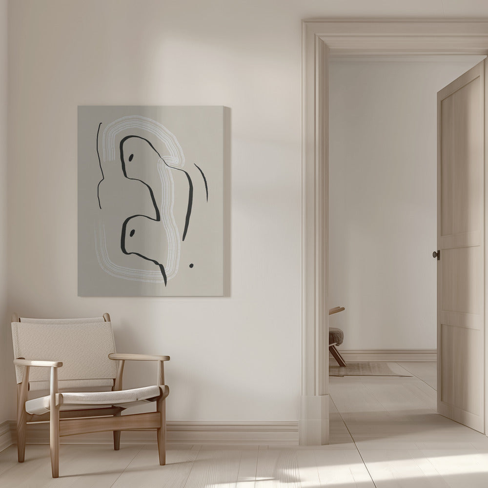 Reclining nude line art Poster och Canvastavla