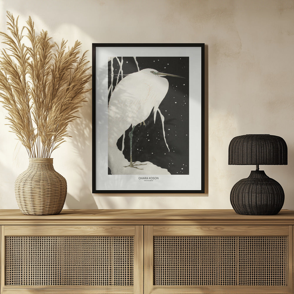 Heron In The Snow Poster och Canvastavla