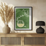 Woodblock Print Green Poster och Canvastavla