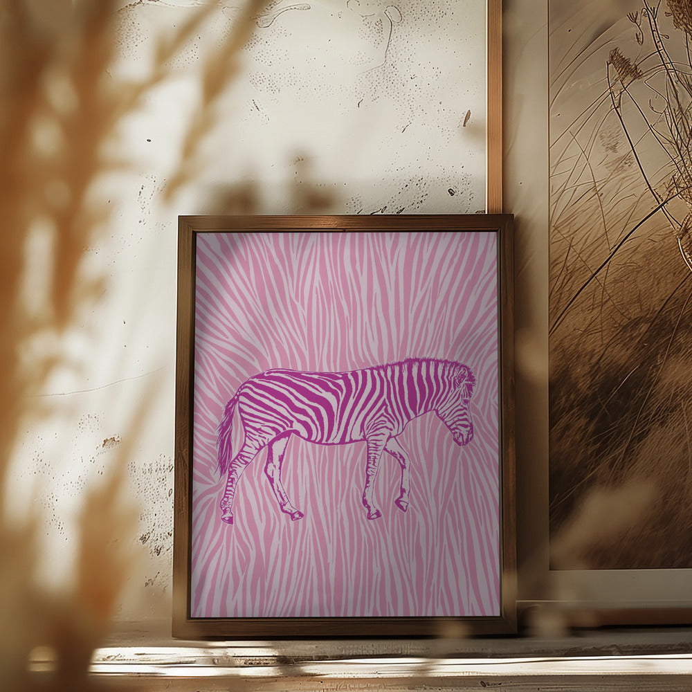 African Zebra striking camouflage Poster och Canvastavla