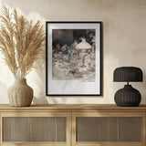 Around the Evening Lamp (1900) Poster och Canvastavla