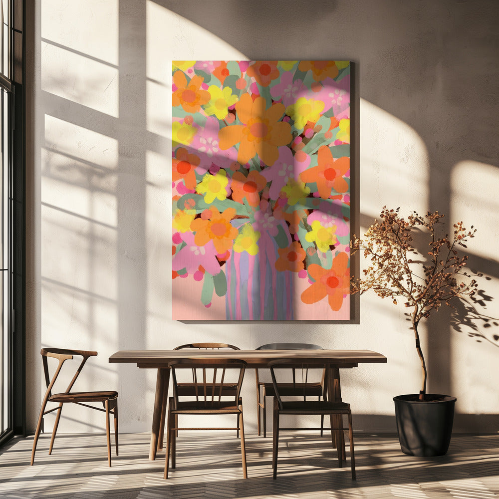Neon Bouquet Poster och Canvastavla