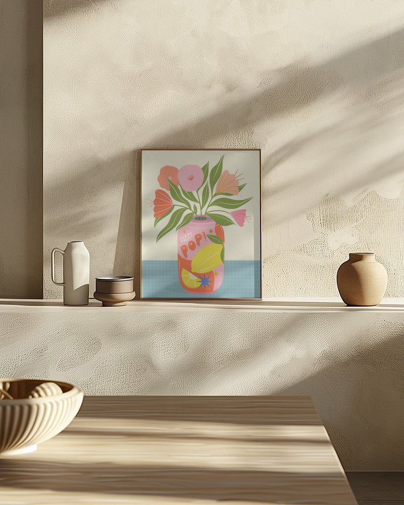 Flowers in Can Poster och Canvastavla