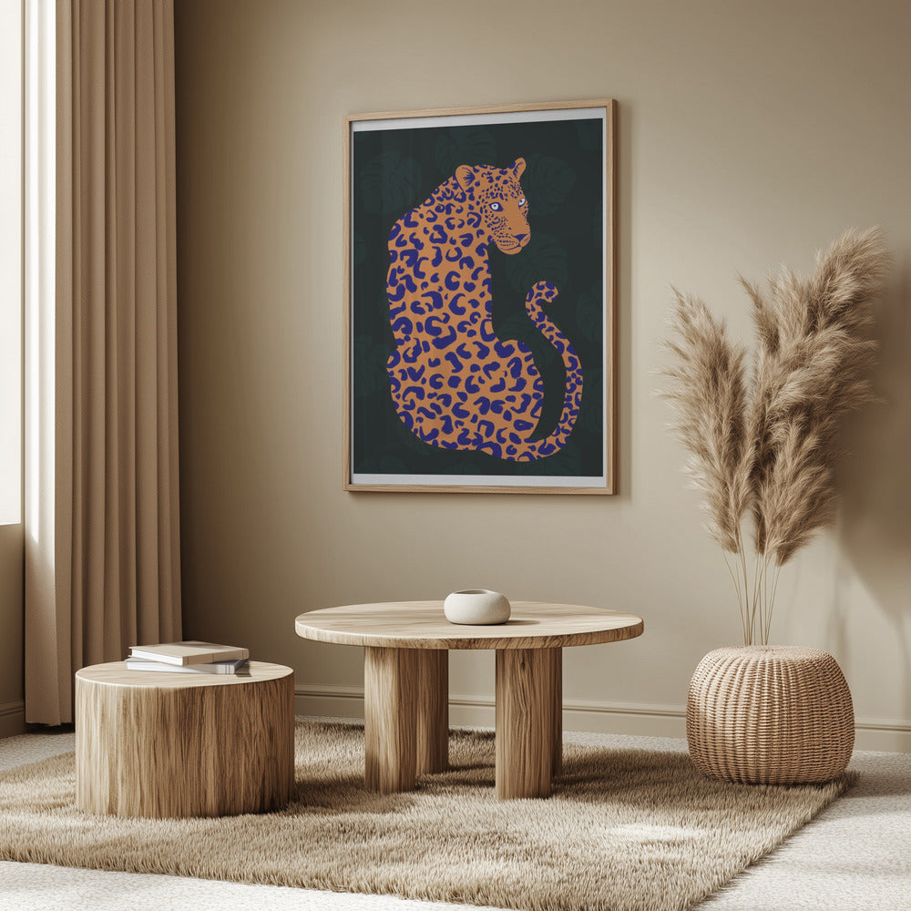 Orange Leopard Poster och Canvastavla