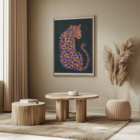 Orange Leopard Poster och Canvastavla