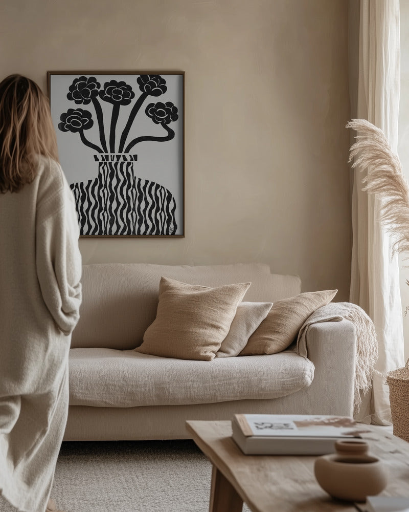 Vase and Flowers 03 Theprintablestudio 24x32inch Poster och Canvastavla