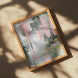 Pink On Green 1 Poster och Canvastavla