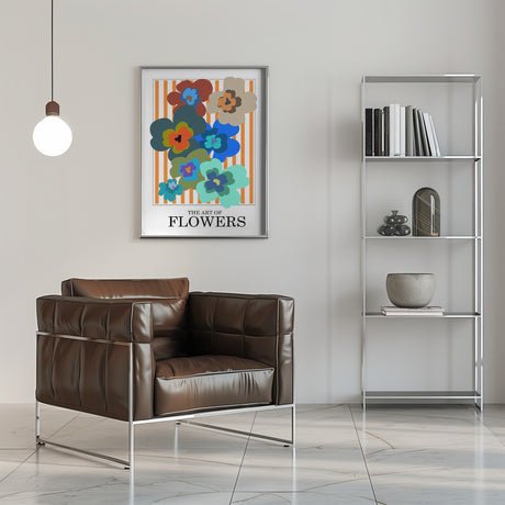 The Art Of Flowers Orange Stripe Poster och Canvastavla