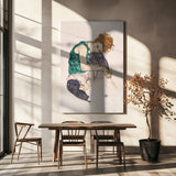 Seated Woman With Legs Drawn Up Poster och Canvastavla
