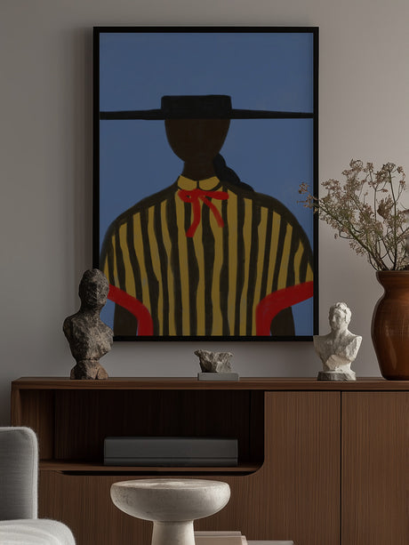 Bold Hat Woman and Stripes New Mexico Style Poster och Canvastavla