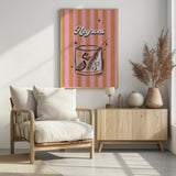 Negroni Drink on Stripes Poster och Canvastavla