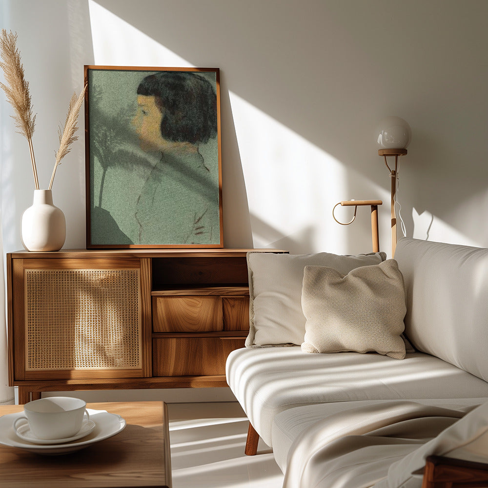 Young Woman In Profile Poster och Canvastavla