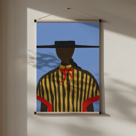Bold Hat Woman and Stripes New Mexico Style Poster och Canvastavla
