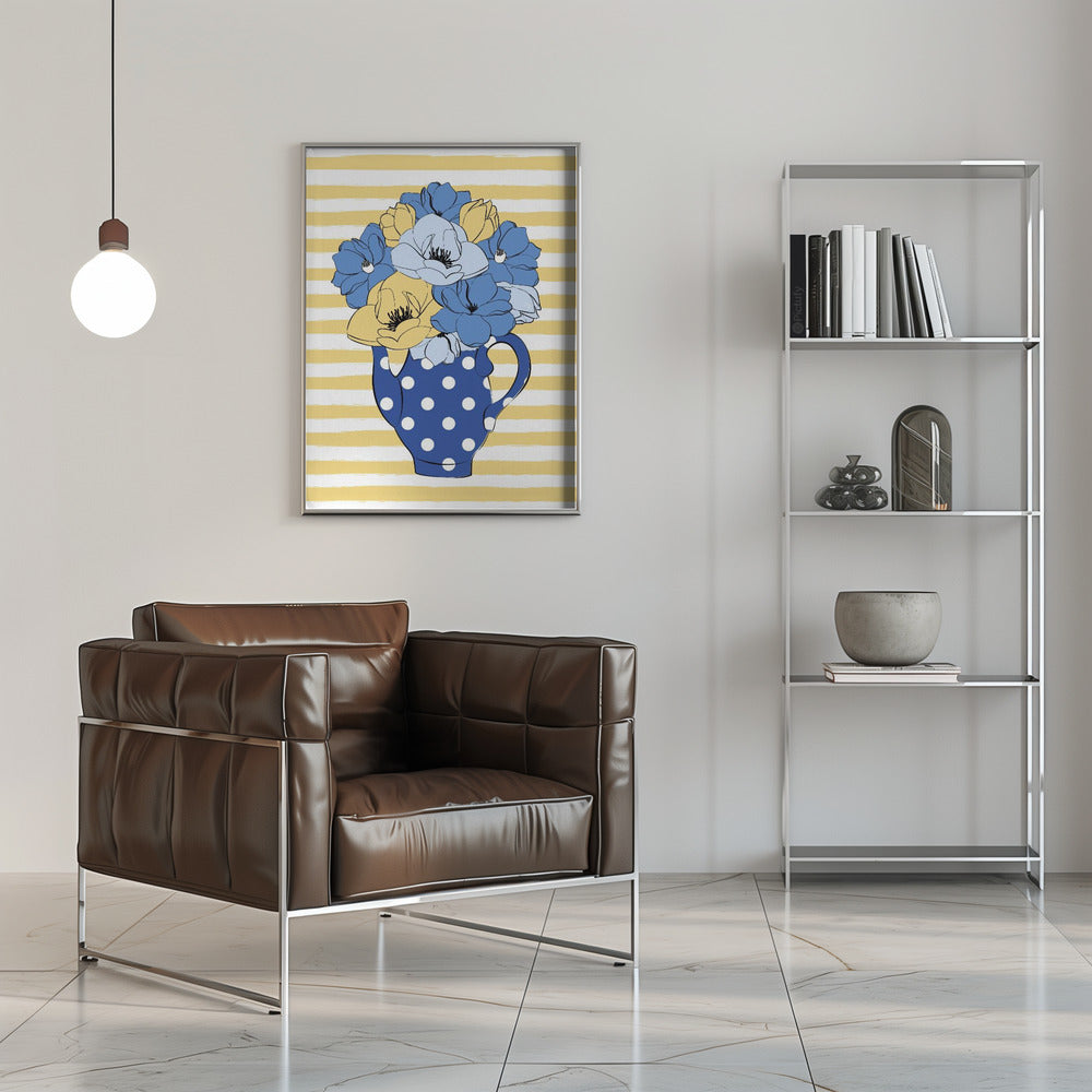 Blue Flowers Poster och Canvastavla