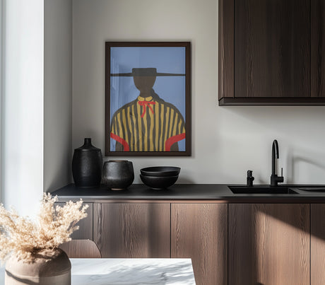 Bold Hat Woman and Stripes New Mexico Style Poster och Canvastavla