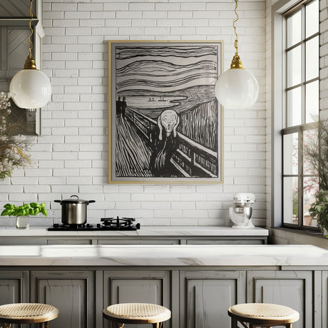 Skriet - The Scream - Mono Poster och Canvastavla